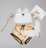 Satin and Lace Three Piece Sleepwear Set by My Secret Drawer® mysecretdrawer.co.uk 57