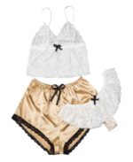 Satin and Lace Three Piece Sleepwear Set by My Secret Drawer® mysecretdrawer.co.uk 55