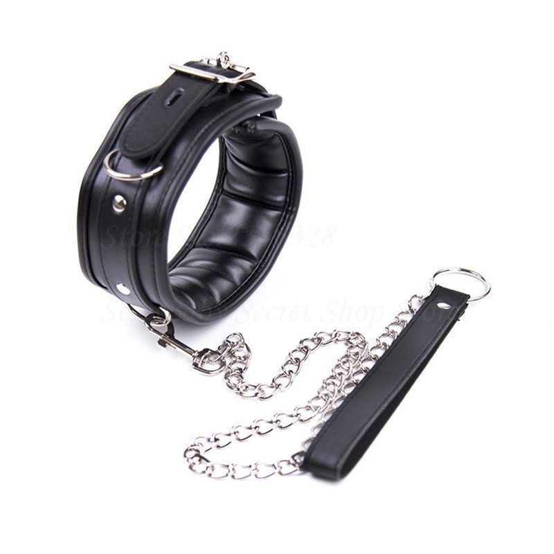 Restrain Faux Leather Black Collar and Leash by My Secret Drawer® mysecretdrawer.co.uk