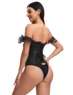 Elegant Black Off-Shoulder Lace Victorian Corset With Panties by My Secret Drawer® mysecretdrawer.co.uk 31