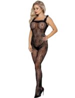Black Open-crotch Floral Bodystocking with Ruffles by My Secret Drawer® mysecretdrawer.co.uk 19