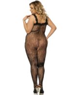 Black Open-crotch Floral Bodystocking with Ruffles by My Secret Drawer® mysecretdrawer.co.uk 24