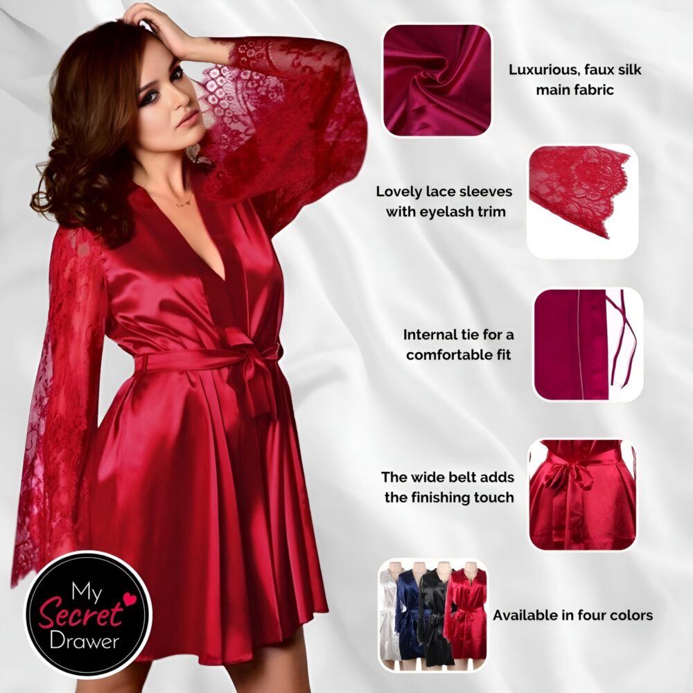 Satin and Lace Wrap-Around Kimono Robe by My Secret Drawer® mysecretdrawer.co.uk 74