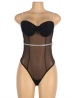 Black Sheer Teddy with Faux Diamond Accents by My Secret Drawer® mysecretdrawer.co.uk 41