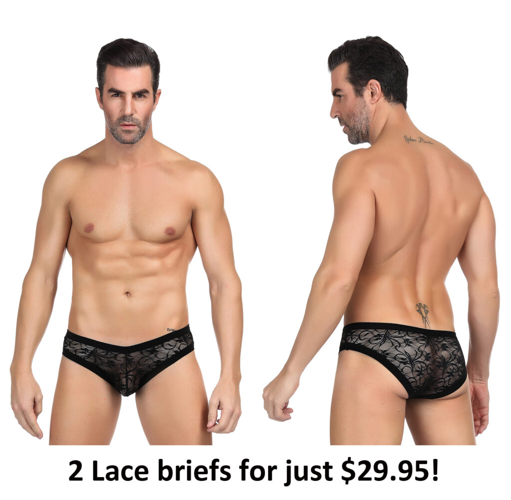 Men’s Lace Pattern Briefs – 2 pack by My Secret Drawer® mysecretdrawer.co.uk 20