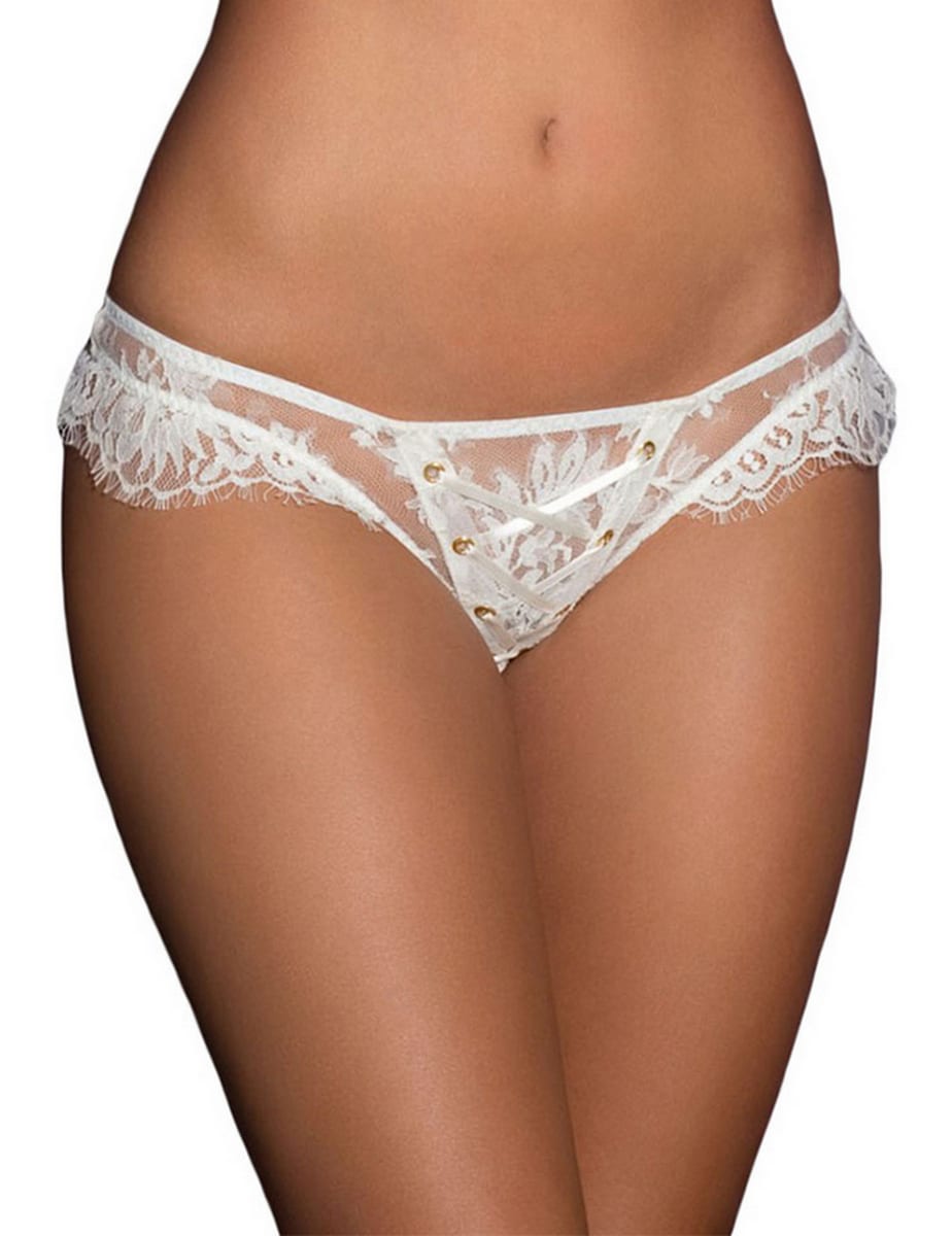 White Ribbon Eyelash Lace Panty by My Secret Drawer® mysecretdrawer.co.uk