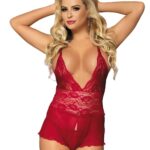 My Secret Drawer Crotchless Lace and Mesh Teddy