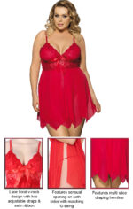 Red Sexy Draping Mesh and Lace Babydoll Set by My Secret Drawer® mysecretdrawer.co.uk 26