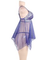 Blue Sheer Mesh Babydoll Lingerie With G String by My Secret Drawer® mysecretdrawer.co.uk 36