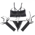 Confession Lace and Faux Leather Bra Set with Garters and Ties by My Secret Drawer® mysecretdrawer.co.uk 38