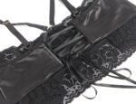 Confession Lace and Faux Leather Bra Set with Garters and Ties by My Secret Drawer® mysecretdrawer.co.uk 41