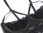 Confession Lace and Faux Leather Bra Set with Garters and Ties by My Secret Drawer® mysecretdrawer.co.uk 40