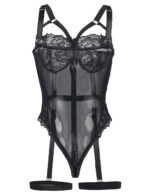 Sheer Voile and Lace Bra Teddy With Thigh Garter Bands mysecretdrawer.co.uk 49