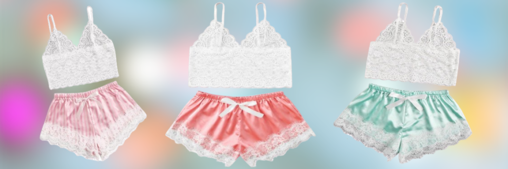 Satin and Lace Three Piece Sleepwear Set + Bonus Innocence Set! mysecretdrawer.co.uk 8